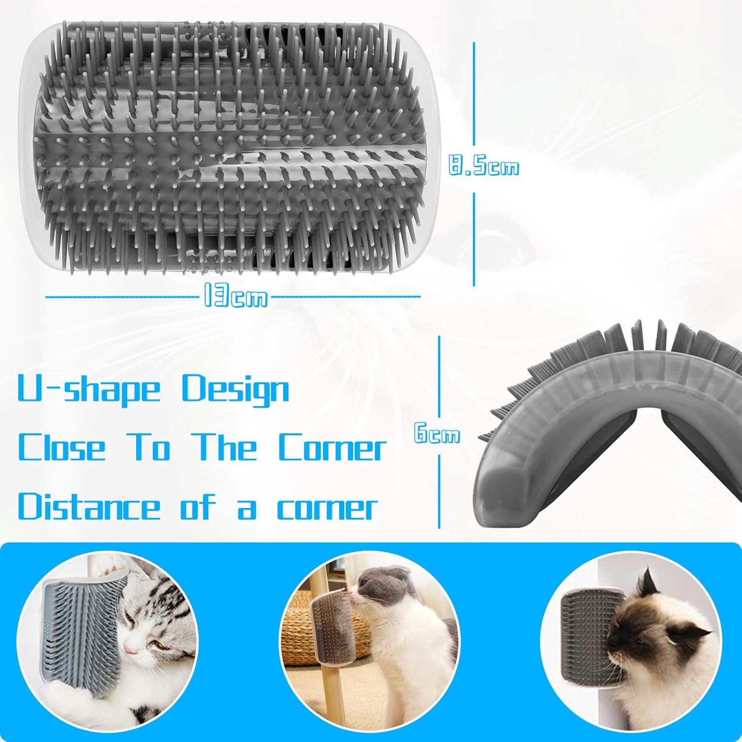 Cat Self Groomer, 2 Pack Cat Grooming Brush, Cat Face Scratcher, Wall Corner Groomers Soft Grooming Brush Cat Massage Combs for Short Long Fur Cats, Softer Massager Toy for Kitten Puppy: Beauty