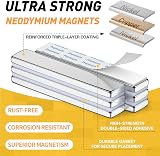 FINDMAG 4 Pack Neodymium Magnet Bar 60x10x3 mm with Adhesive Strips view 2
