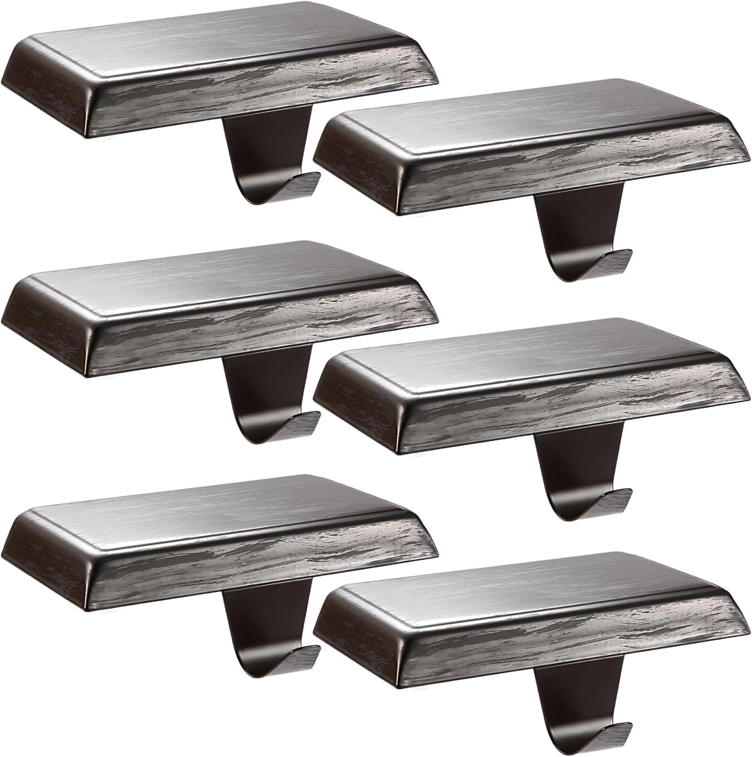 Ornament Hooks - Sunshane Christmas Stocking Holders Mantel Stocking Hanger Hooks Fireplace Mantle Metal Hang Bases for Xmas Party Decorations (Rust, 6)