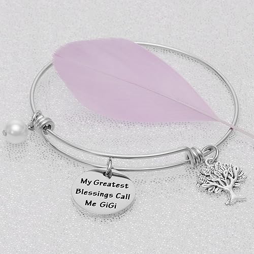 Greatest Blessings Grandma Bangle Bracelet Personalized Grandma