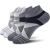 KC-TAHO Athletic Ankle Socks for Men & Women, Cushioned Compression Arch Support Socks For Running, Golf & Sports (4 Pairs)