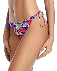 Holipick Flower Bikini Bottoms for Women String