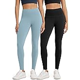 ODODOS Women's High Waist Workout Leggings 2-Pack Tummy Control Yoga Pants - 25" / 28" Inseam, ODLEX Fabric-Squat Proof