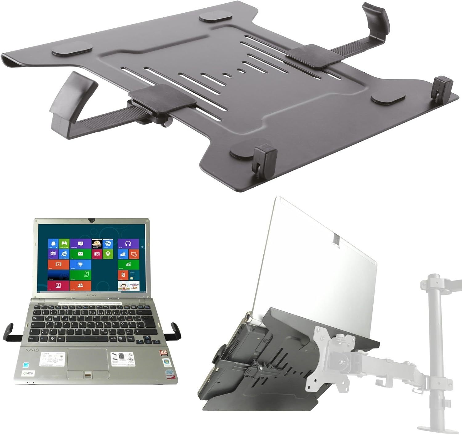 pc portable support plaque noir à Support mural table halterplatte VESA 100 pour PC Ordinateur