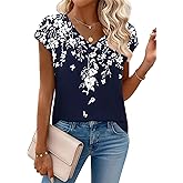 Zeagoo Womens Tops Short Sleeve V Neck Shirts Summer Dressy Casual Business Clothes Work Blouses Fashion Clothing Outfits
