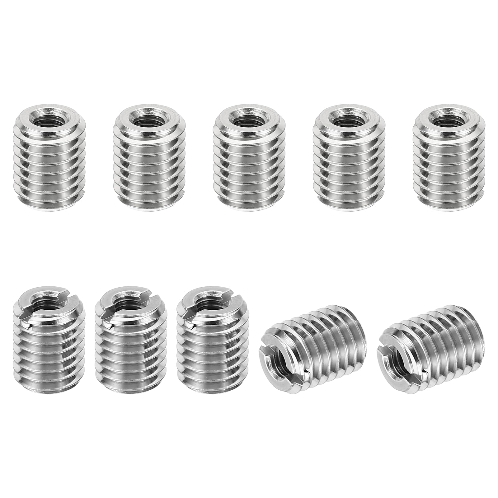 PATIKIL Thread Adapters Sleeve Reducing Nut, 10 Pcs M12*1.75 Male to M6*1 Female Repairing Insert Nut Screw Reducer Conversion Stainless Steel Fastener 15mm โ image 1