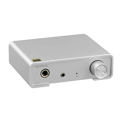 Topping DX1 Mini Stereo DAC Headphone Amplifier Combo - 280mW x2 Powerful Output Two-Stage GAIN Switch USB Chargable Discrete LNRD AK4493S XU208 384kHz/32bit Native DSD256 HiFi Home Audio (Sliver)