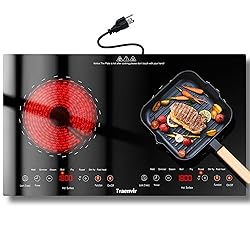 Traenvir 2 Burner Electric Cooktop, 24 Inch