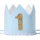 SYESQL Baby Boys Birthday Crown - Birthday Blue Felt Hat,Birthday Hats for Kids