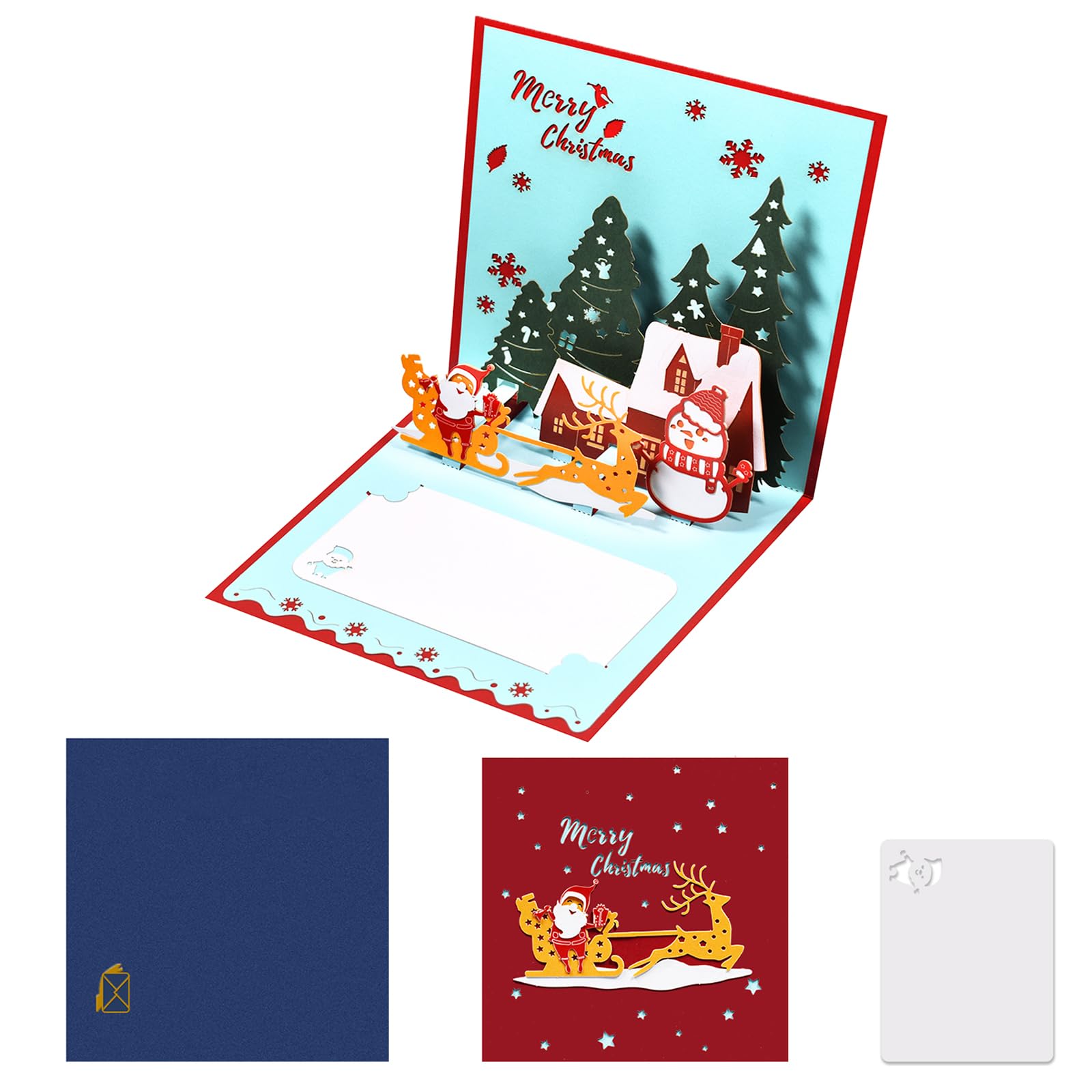 ATBEAMEN Christmas Pop Up Card,Christmas Cards for Men,Women and Children Gift For Her Him Kids Pop Up Christmas Card,Merry Christmas Day Card (Redcar Xmas Santa)