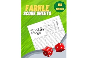 Farkle Score Sheets: 150 Farkle Scorecards, Large Score Pads for Scorekeeping, 8.5 x 11 inches