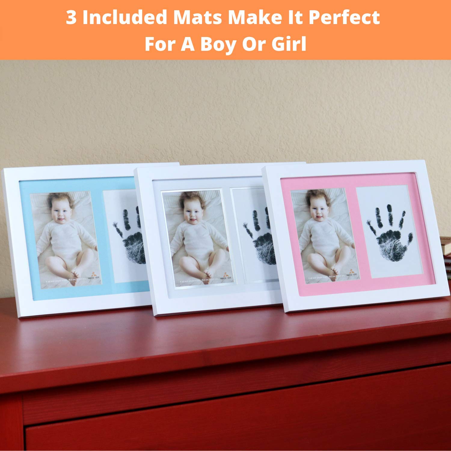 inkless baby hand and footprint kit with frame