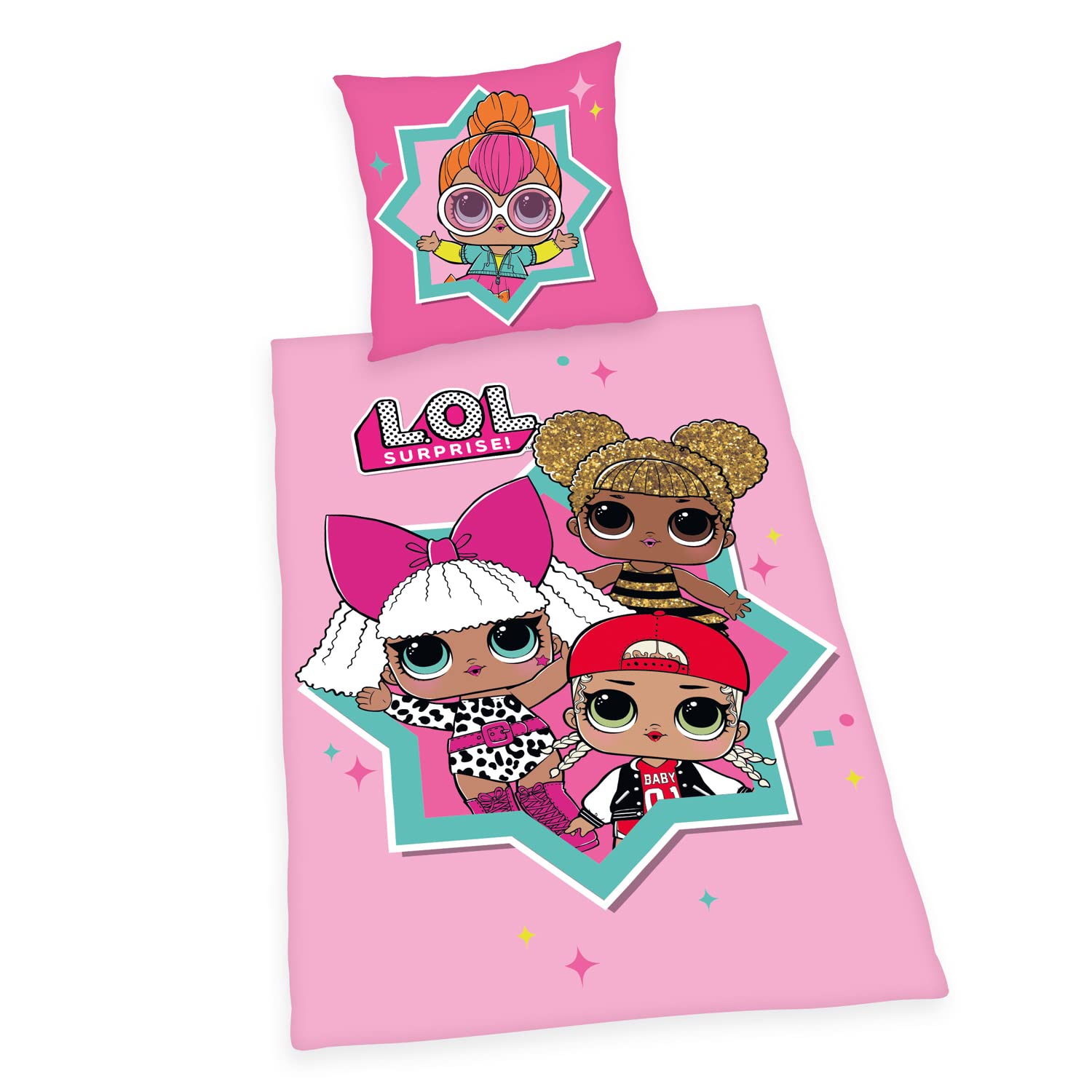 Herding Bedding Set, Pink, 200 x 140 cm