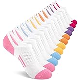 Comfoex 12 Pairs Girls No Show Socks Cotton Non Slip Mesh Low Cut Ankle Invisible Kids Socks With Grips