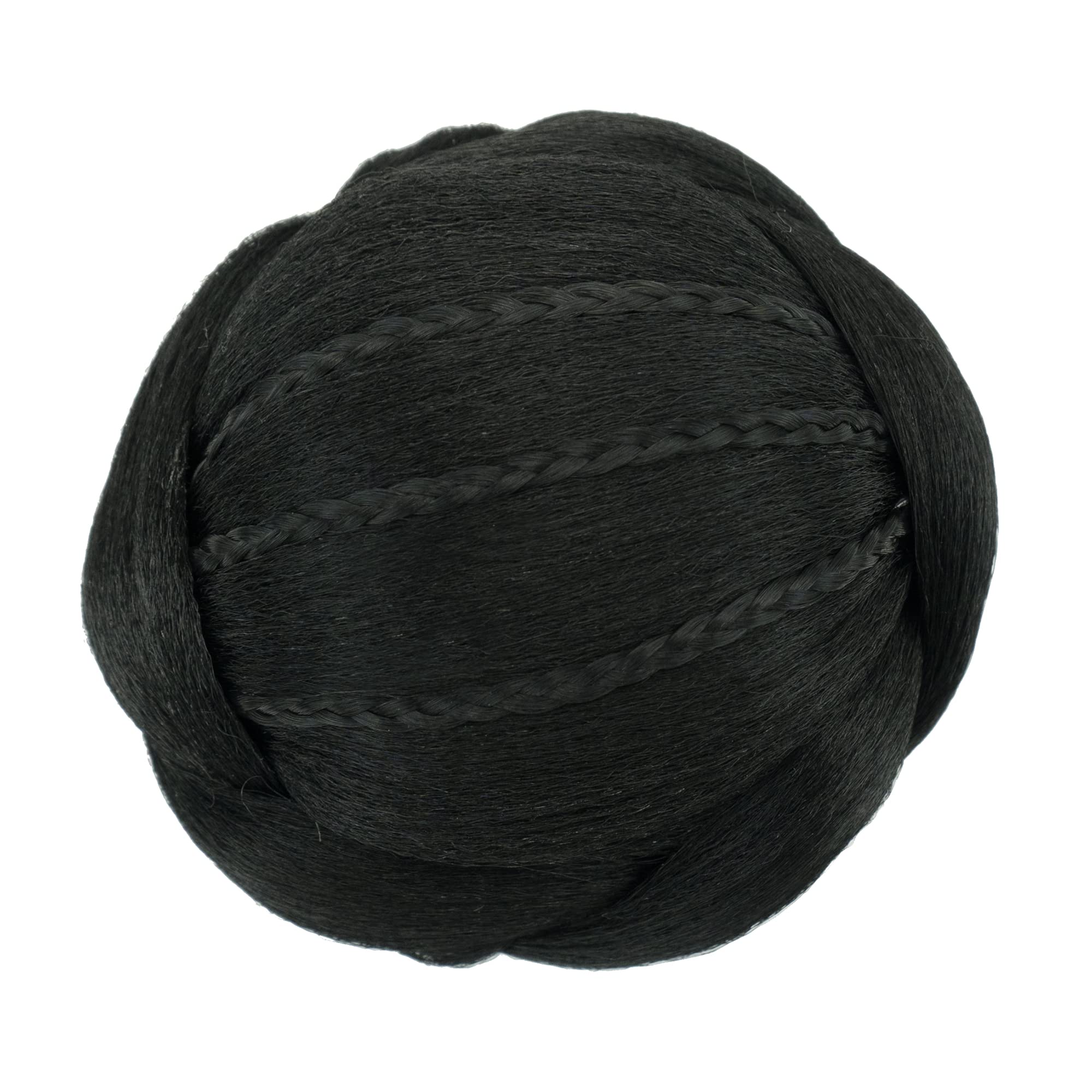 IMISSU Small Size Braided Chignon Dancer Hair Cover Donut Hairpieces Scrunchies Hair Bun Wig Updo Wedding Party for Women (M2 Black)