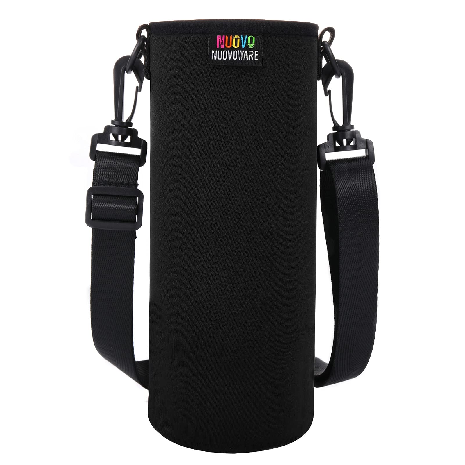 Photo 1 of Nuovoware Water Bottle Carrier Bag, Premium Neoprene Portable Insulated Water bottle Sling Holder Bag 750ML with Adjustable Shoulder Strap for Men Women Hiking, Sling Bottle Bag Case, Black