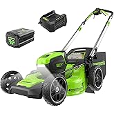 Greenworks 80V 21" Self-Propelled Cordless Lawn Mower – Brushless Motor, LED Lights, 4.0Ah Battery & Rapid Charger (75+ Compatible Tools)