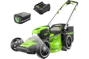 Greenworks 80V 21" Self-Propelled Cordless Lawn Mower – Brushless Motor, LED Lights, 4.0Ah Battery & Rapid Charger (75+ Compatible Tools)