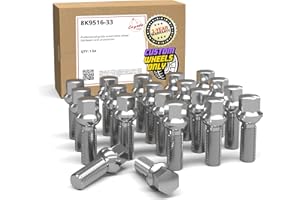 Wheel Accessories Parts 20 Pcs M14 x 1.5 Ball Seat Lug Bolt 17mm Hex 33mm Thread Length Chrome Finish Fits Mercedes-Benz CL-Class G-Class ML-Class S-Class S-Class AMG SL-Class