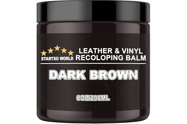 STARTSO WORLD Leather Recoloring Balm, Dark Brown Leather Repair Kit for Furniture, Leather Dye, Leather Color Restorer for C