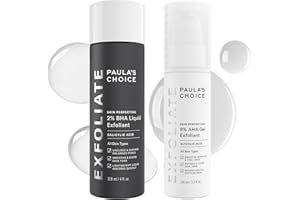 Paula's Choice SKIN PERFECTING 8% AHA Gel Exfoliant & 2% BHA Liquid Duo - Facial Exfoliants for Blackheads, Enlarged Pores, Wrinkles, and Fine Lines w/Glycolic and Salicylic Acid