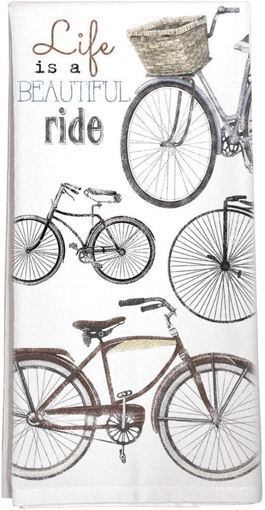 Montgomery Street Beautiful Ride Bike Collage Cotton Flour Sack Dish Towel