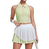 Airfree Tennis Skirt Sets for Women Pleated Skirt Athletic Set Polo Sleeveless Shirt Matching Golf Dress with Shorts