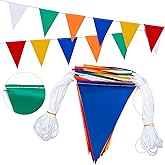 Preboun Pennant Banner Flags 102 ft Perimeter Marking Flags Safety Pennant Banner Strand Fade Resistant for Traffic Barrier Construction Warning of Hazardous Areas Scaffolding Sporting Events