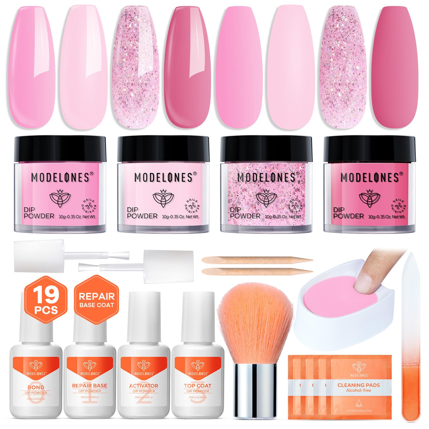 Modelones Dip Powder Nail Kit, 4 Colors Valentine's
