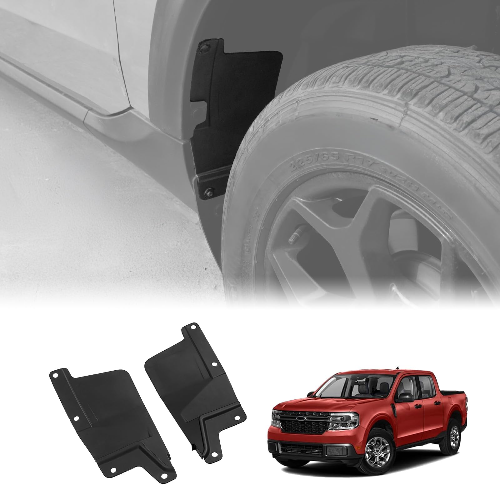Photo 1 of Mabett Rear Wheel Splash Shield Covers for 2022-2025 Ford Maverick Accessories All-Weather Splash Guard Prevent Mud and Stone Debris 2PCS