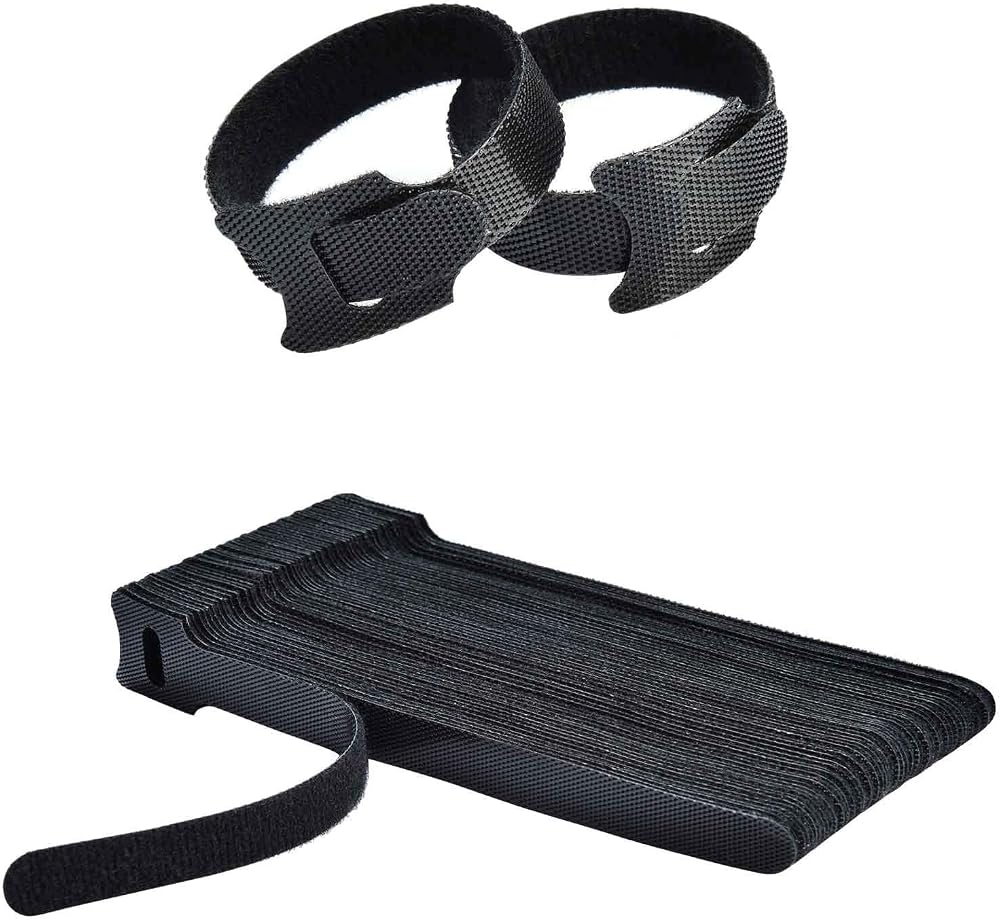 onnzuw 50PC Reusable Cable Ties Multi-Purpose Electronics Wire Straps