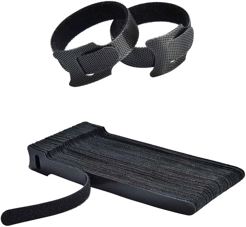 onnzuw 50PC Reusable Cable Ties Multi-Purpose Electronics Wire Straps