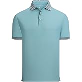 Esabel.C Men's Pique Golf Shirts Short Sleeve Moisture Wicking Stretch Performance Business Casual Polo Shirts for Men