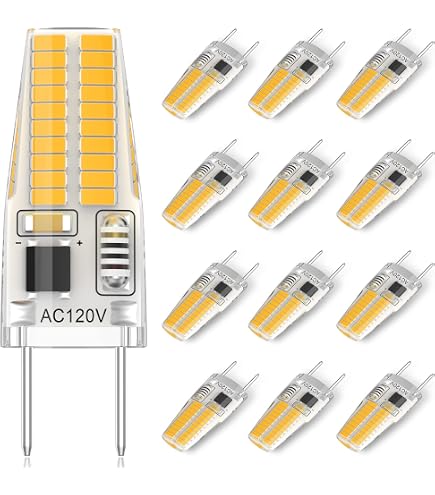 10-Pack G8 LED Bulbs – 20W Dimmable, T4, JCD, 120V Bi-Pin For Under Cabinet Or Display