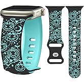 Watbro Halloween Pumpkin Engraved Band Compatible with Apple Watch 38mm 40mm 41mm 42mm 44mm 45mm 49mm Women Men,Cute Thanksgiving Day Strap for iWatch Series11 10 9 8 7 6 5 4 3 2 1 SE Ultra