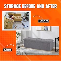 NEWBULIG Storage Ottoman Bench 43 Inches in Large