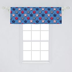 Ambesonne 4th of July Window Valance, Stars with