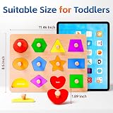 SYHLN Wooden Shape Sorter Peg Puzzle for 1 2 3 Year Olds Toddlers view 6