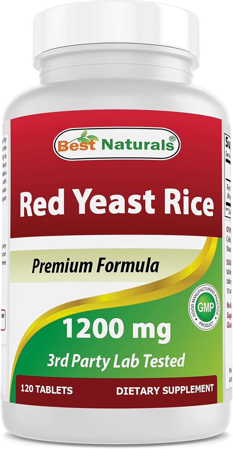 Best Naturals Red Yeast Rice Cholesterol Support 1200 mg (Non-GMO) 120 Tablets: Health & Personal Care