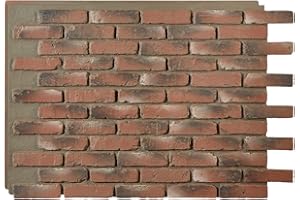 AZ Faux High-Density Polyurethane Faux Brick Wall Textured Panels for Interior and Exterior Decor | Brick Wall Paneling | Old Medford Brick | 47" L x 32" H x 1" D | 1-Panel | Historic Brick