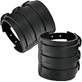 Eigso Punk Leather Cuff Bracelets for Men Women Retro Gothic Vintage Rock Wristband Pair for Man Woman