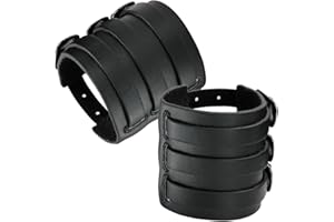 Eigso Punk Leather Cuff Bracelets for Men Women Retro Gothic Vintage Rock Wristband Pair for Man Woman