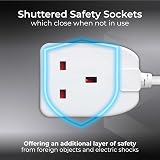 Masterplug One Socket Extension Lead 10m Cable 13A White BS1363-2 view 3