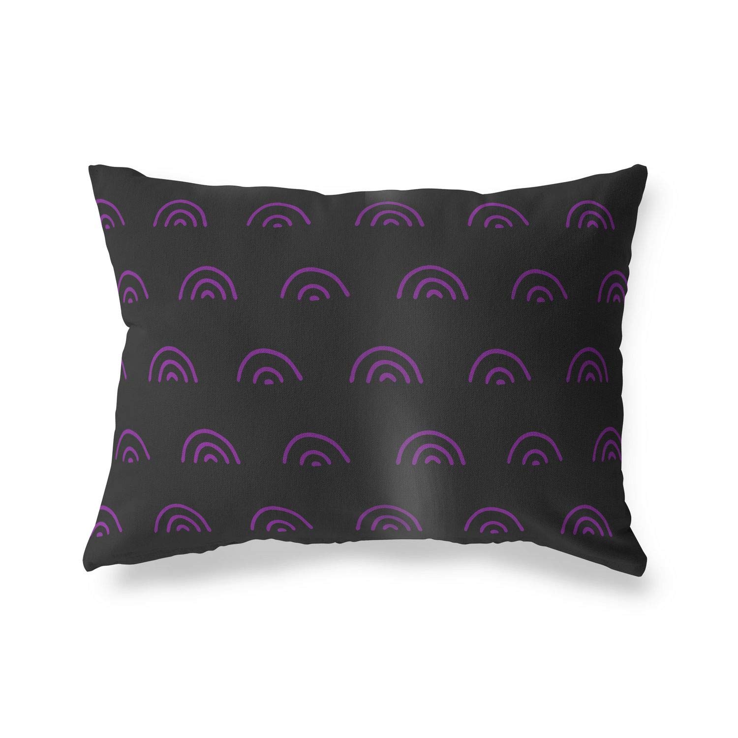 BonaMaison Decorative Cushion Cover, Purple-Black Throw Pillow Covers, Home Decorative Pillowcases for Livingroom, Sofa, Bedroom, Size: 45X60 Cm - Designed and Manufactured in Turkey