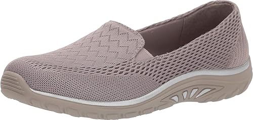 Skechers Women's Reggae Fest-Willows Loafer Flat, Dark Taupe, 9.5