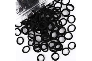 200PCS Black Baby Hair Bands – Mini Seamless Toddler Hair Ties – Soft Toddler Hair Ponytail Holders for Kids Girls, 1 Inch in Diameter, Black, by BAOLI