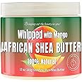 RA COSMETICS Whipped Shea Butter Mango - 100% Pure and Natural African Shea Butter - Ultimate Handcrafted Moisturizer with Essential Vitamins for Radiant Skin and Luscious Hair - 12oz Jar