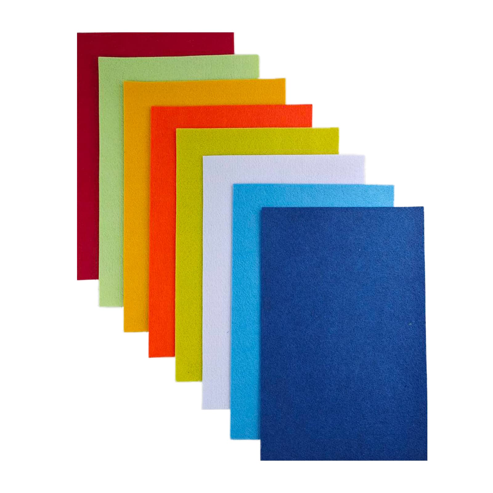 Jtnohx Stiff Felt Fabric for Crafts, 2mm Thick Colour Felt Sheets, 8 Pcs 20x30cm Craft Fabric for Sewing & DIY Projects(Yellow Orange Series)