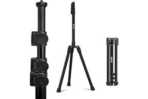 Pivo 63" Extendable Cell Phone & Camera Tripod with Sturdy, Lightweight, Portable, Foldable Stand for Video Recording with Universal 1/4"" Thread for DSLR, Smartphone, Action Camera & Pivo Pods