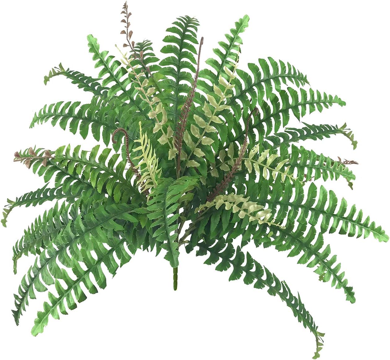 Artificial Silk Plant Boston Fern Bush Hanging Plants Fake Persian Rattan Greenery Imitation Ferns Plants for Wall Indoor Outdoor Wedding Garland Decor 37 Branch